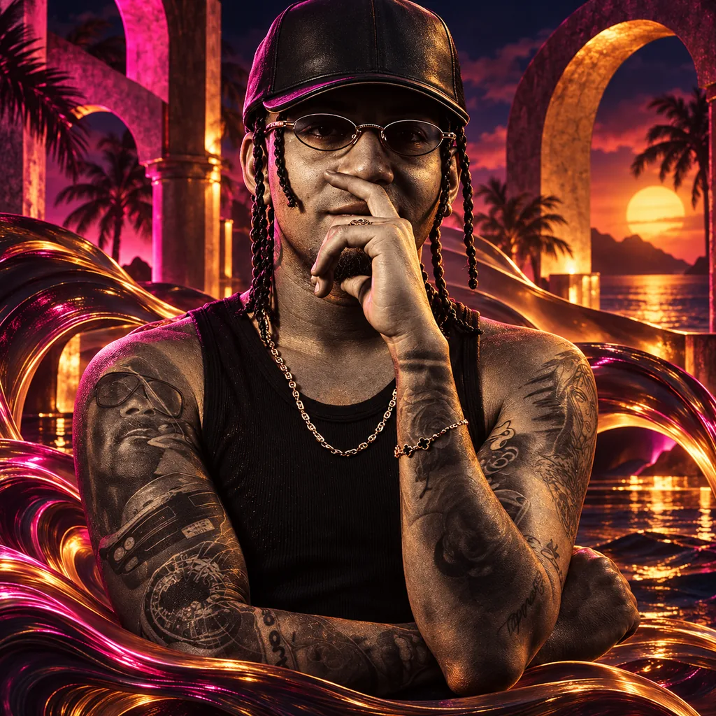 Caribbean Afterlight — AI-generated concept portrait of Andy Alaska
